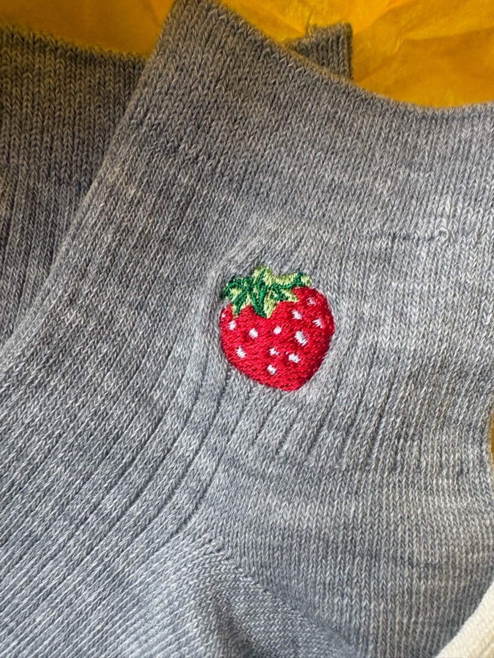 Anthropologie trouser icon cherry strawberry embroidered socks - Picture 4 of 6